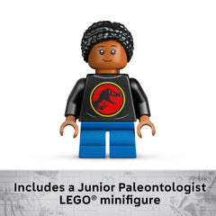 LEGO Jurassic World open-jaw Triceratops display model ready for poseable fun.