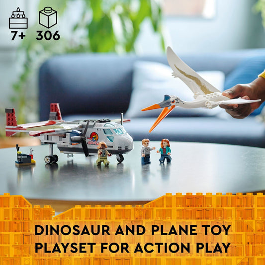 Quetzalcoatlus dinosaur figure with poseable wings for dynamic play