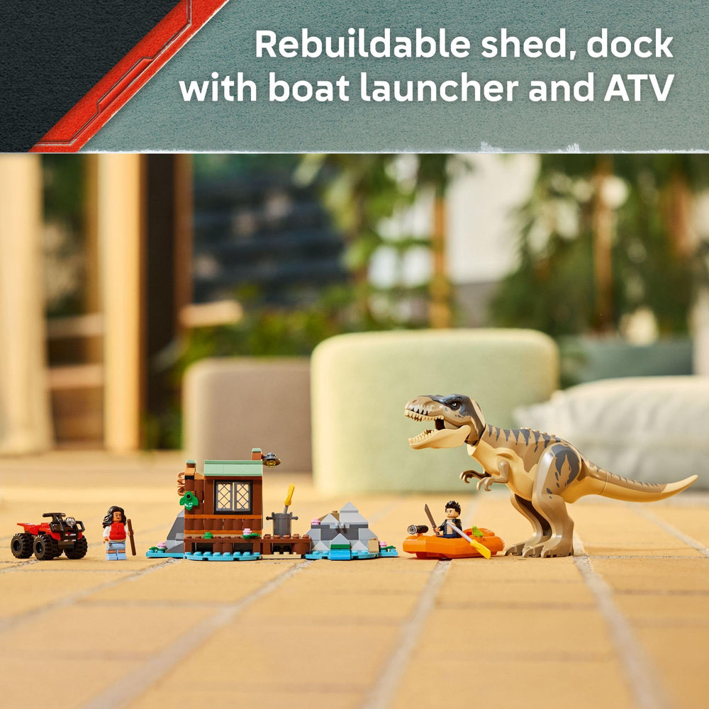 LEGO Jurassic World River Escape dock and boat launcher for action sequences