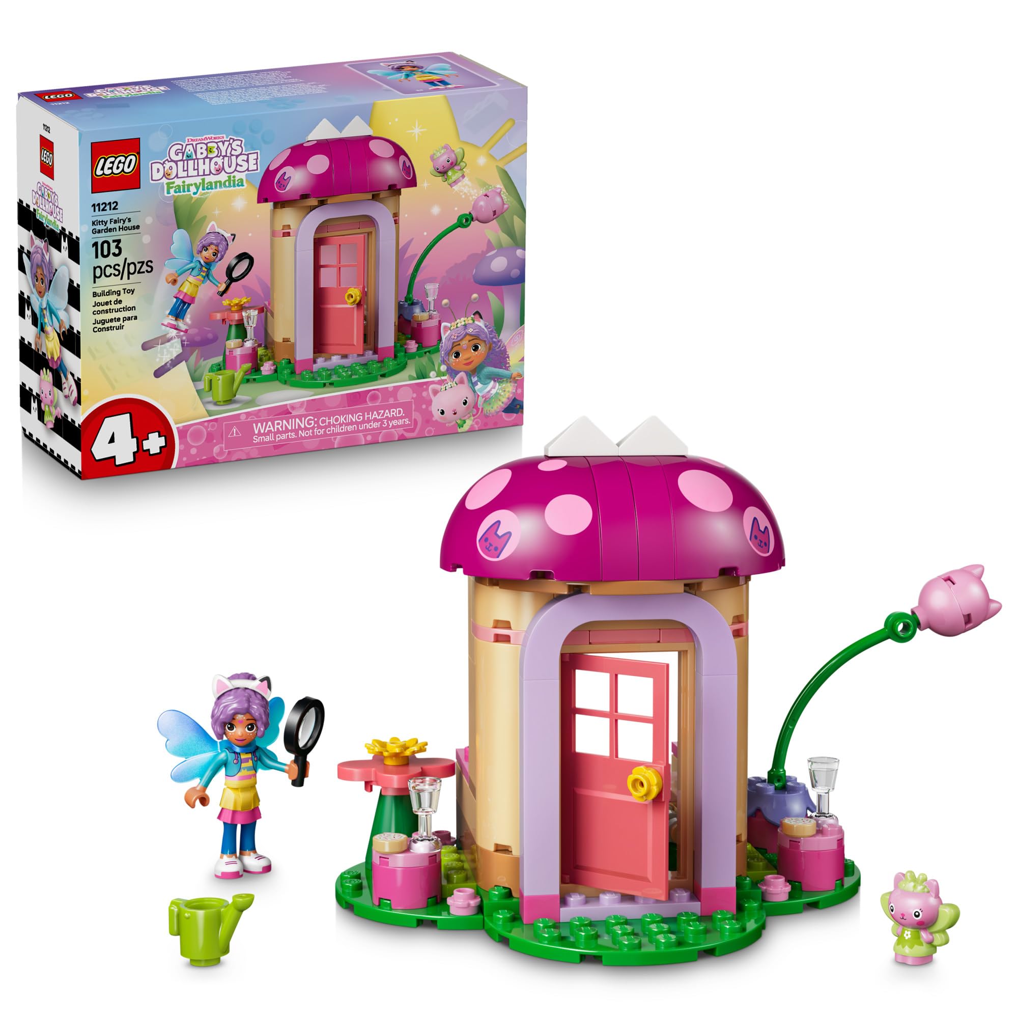 LEGO Kitty Fairy garden house front packaging shows set and characters for quick play