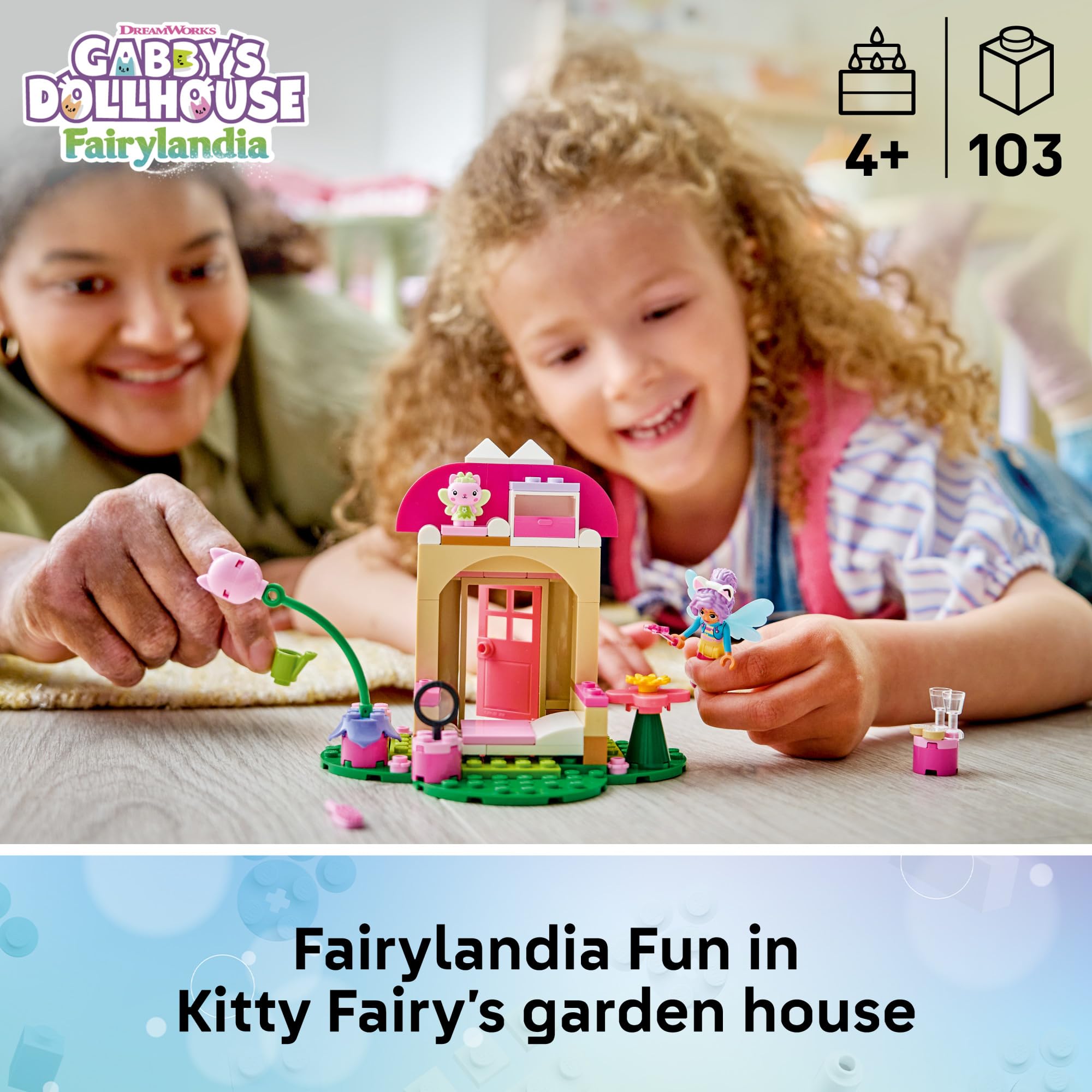 LEGO Kitty Fairy open layout showing interior rooms and play zones for storytelling