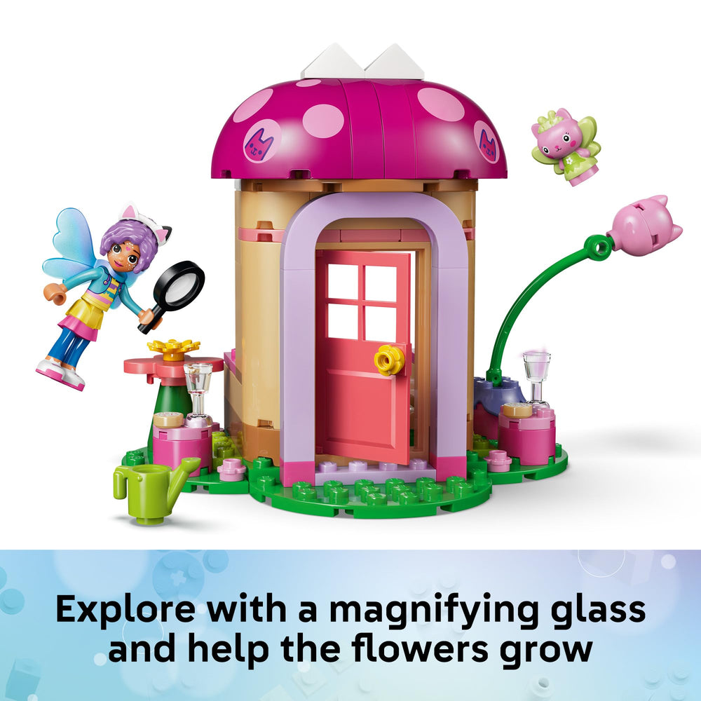 LEGO Kitty Fairy garden house held in hand showing compact size for portability