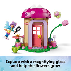 LEGO Kitty Fairy garden house held in hand showing compact size for portability