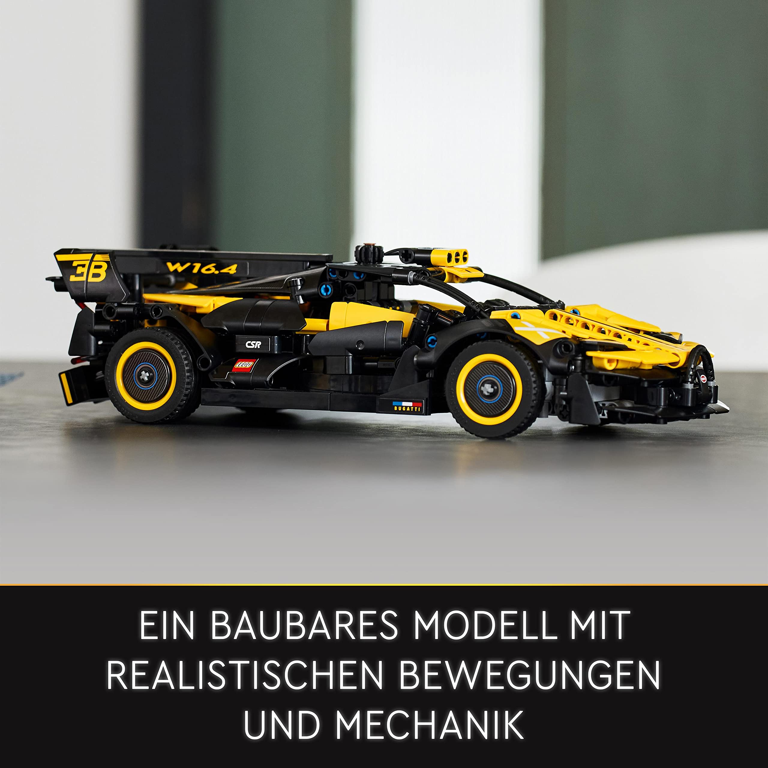 LEGO Le Bolide Bugatti display-ready model for collection display