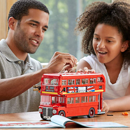 LEGO London Bus 10258 interior shot highlights detailed seating for immersive builds
