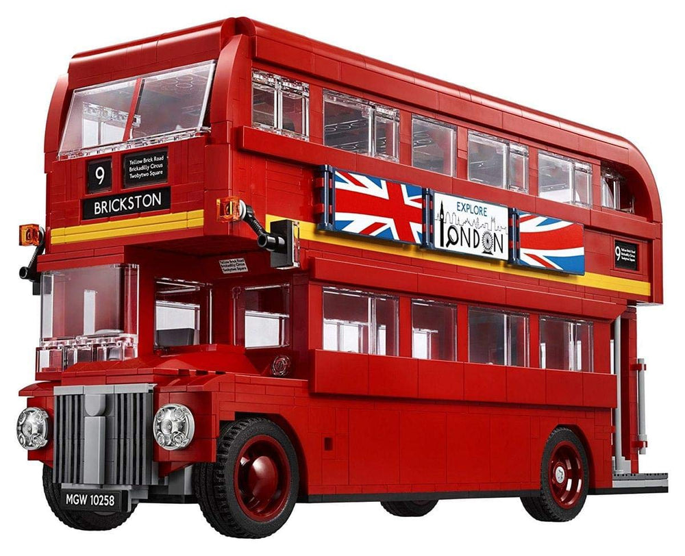LEGO London Bus 10258 side view showcases classic silhouette and nostalgic display appeal