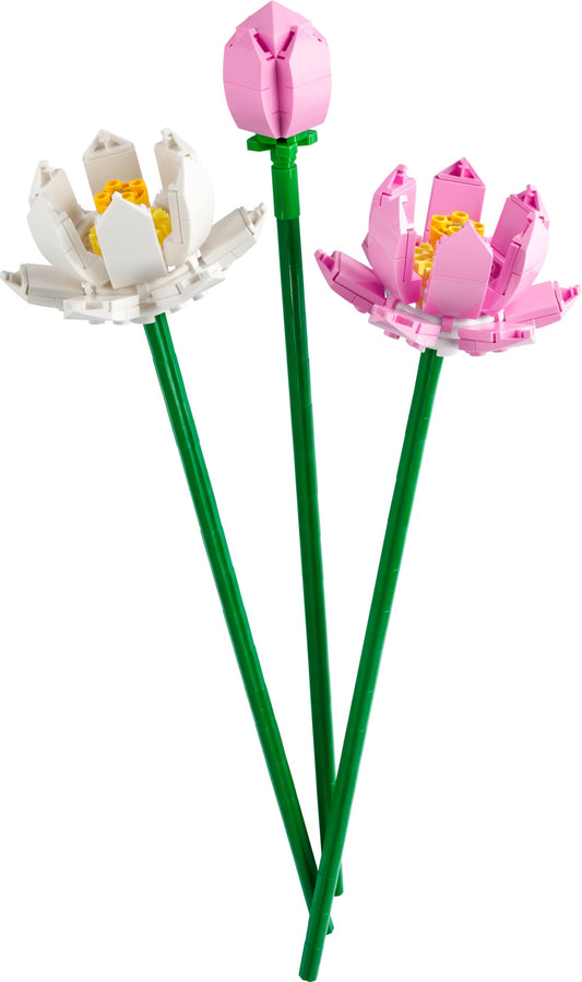 LEGO Lotus Flower bloom in pink and white for versatile gift ideas