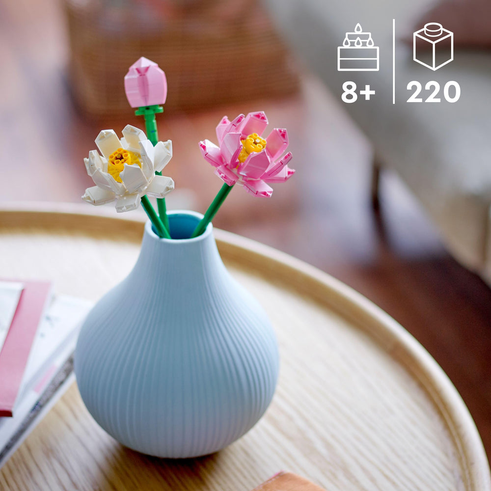LEGO Lotus Flower bloom close-up highlighting height and details