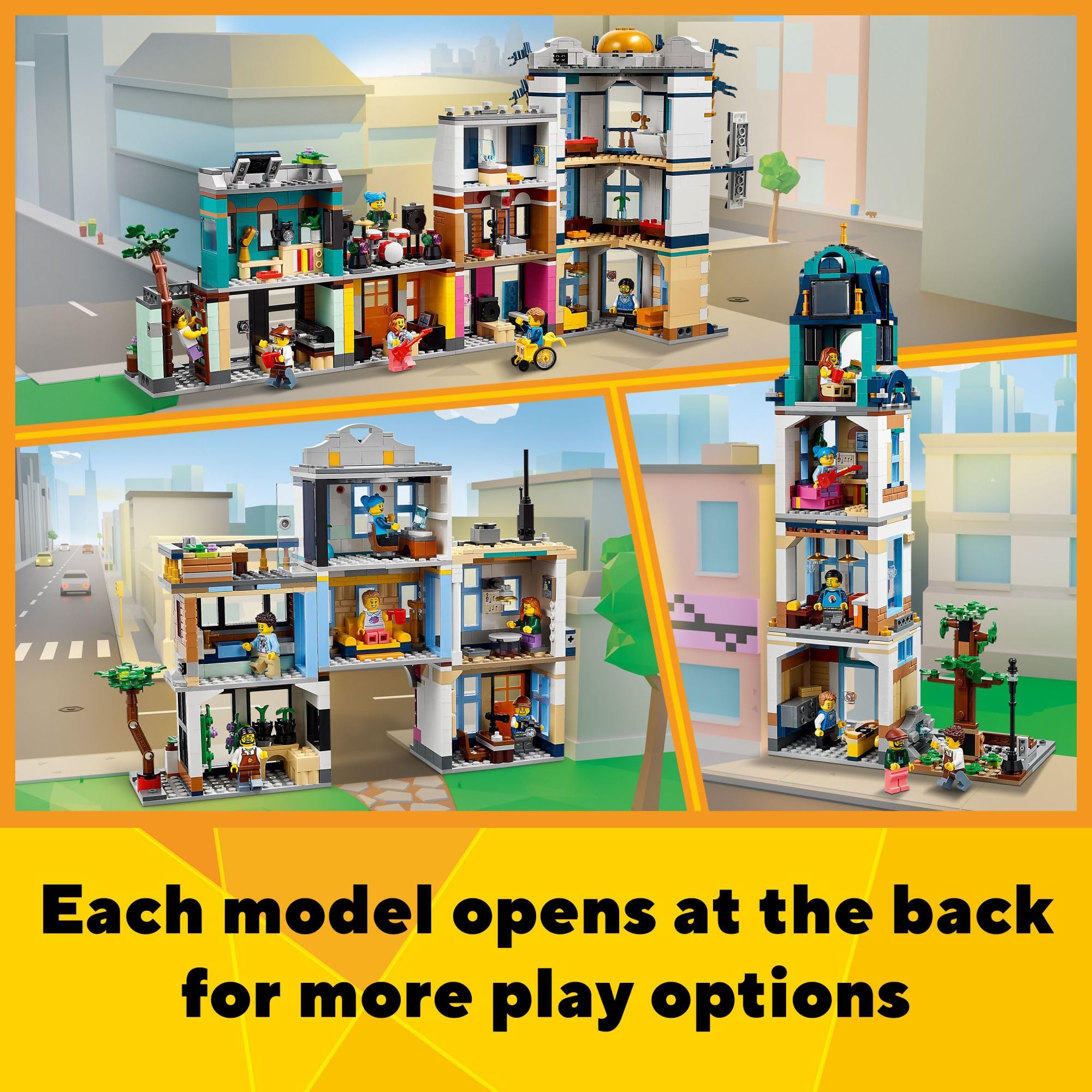 LEGO Main Street 31141 cafe counter for warm interactions and cafe-inspired stories.