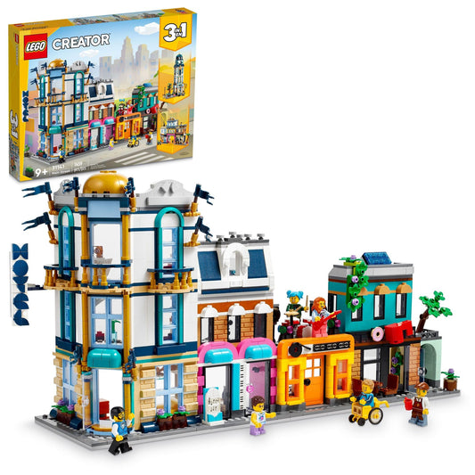 LEGO Main Street 31141 hotel front sparks imaginative city play.