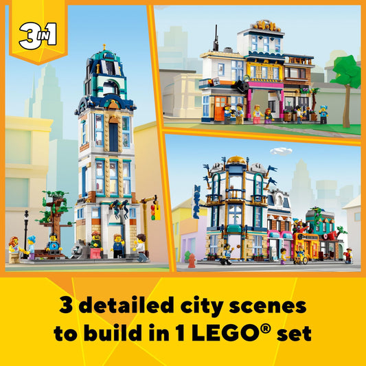 LEGO Main Street 31141 music store interior invites storytelling and music-themed builds.