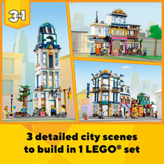 LEGO Main Street 31141 music store interior invites storytelling and music-themed builds.
