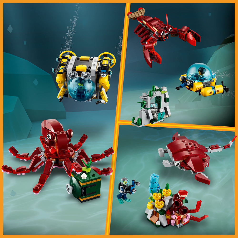 LEGO Creator 3in1 Sunken Treasure Mission manta ray tail wings movable motion