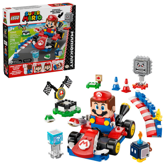 LEGO Mario Kart Standard Kart ready for drifting action during play.