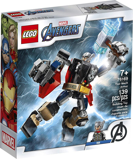 LEGO Marvel Avengers Thor Mech Armor 76169 front view for action packed display