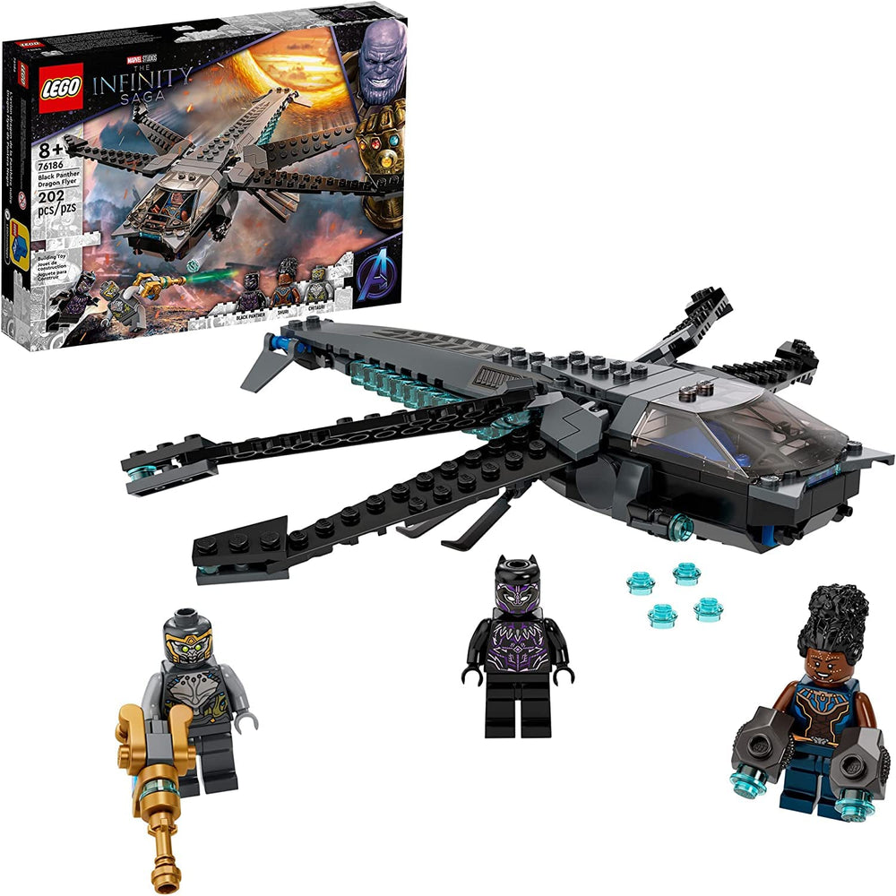 LEGO Marvel Black Panther Dragon Flyer front view for imaginative battles