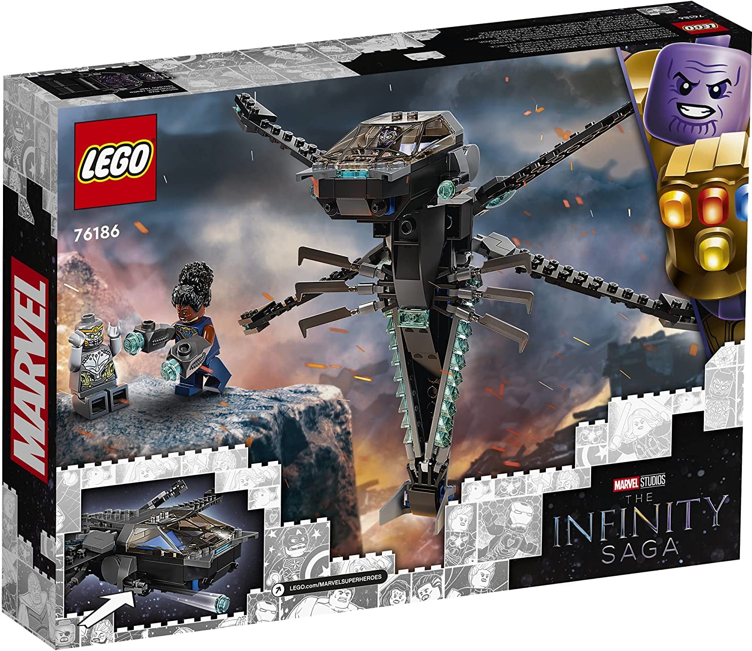 LEGO Marvel Black Panther Shuri minifigure included for creative adventures