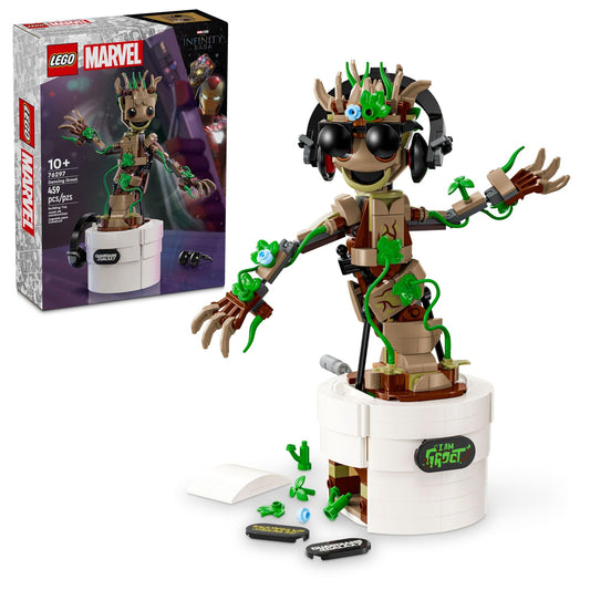 LEGO Marvel Dancing Groot figure ready for interactive play