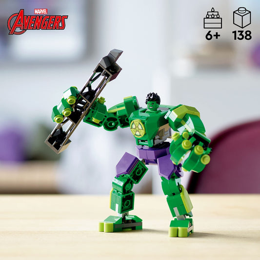 LEGO Marvel Hulk Mech Armor 76241 pose-ready stance encourages creative storytelling and role-play.
