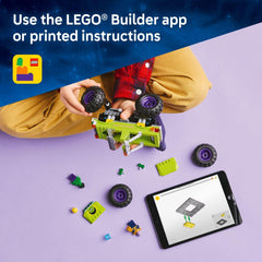 LEGO Marvel vehicle wheels showcase purple rims for dynamic display