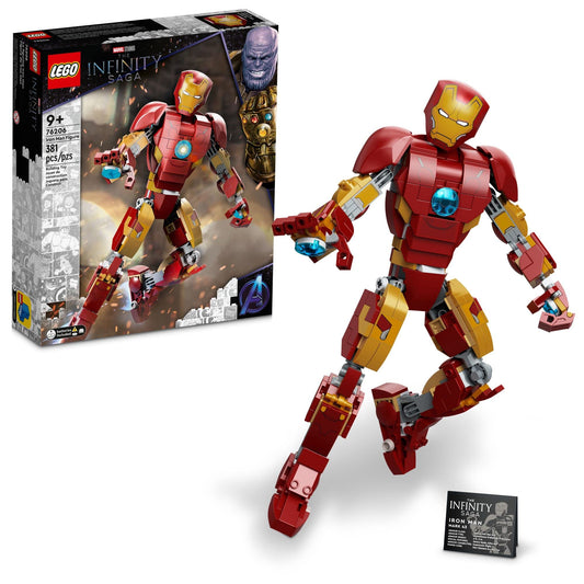LEGO Marvel Iron Man figure front view shows scale and authenticity