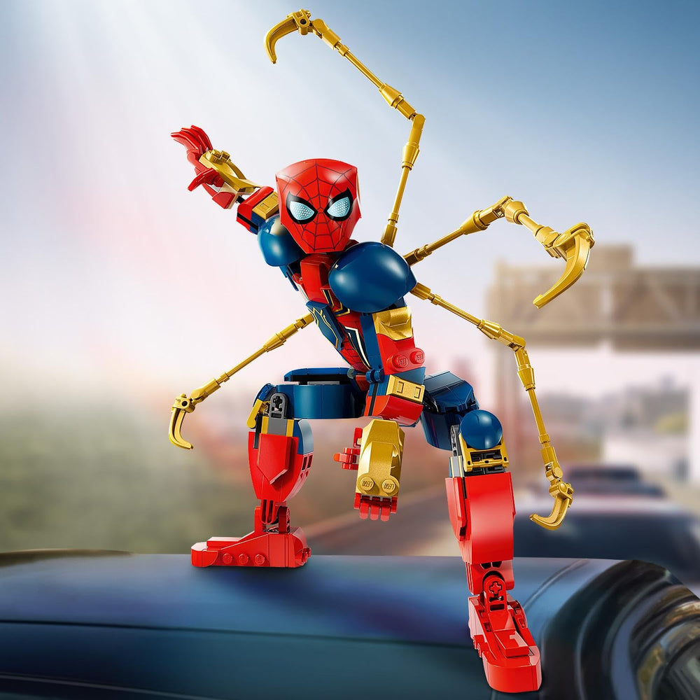 LEGO Marvel Iron Spider-Man action pose for dynamic display.
