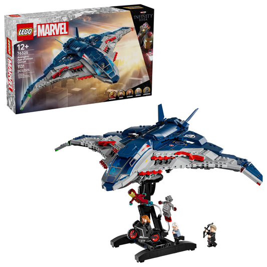 LEGO Marvel Quinjet opening cockpit for display and play