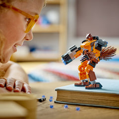 LEGO Marvel Rocket Mech Armor includes blaster accessories for action-packed scenes
