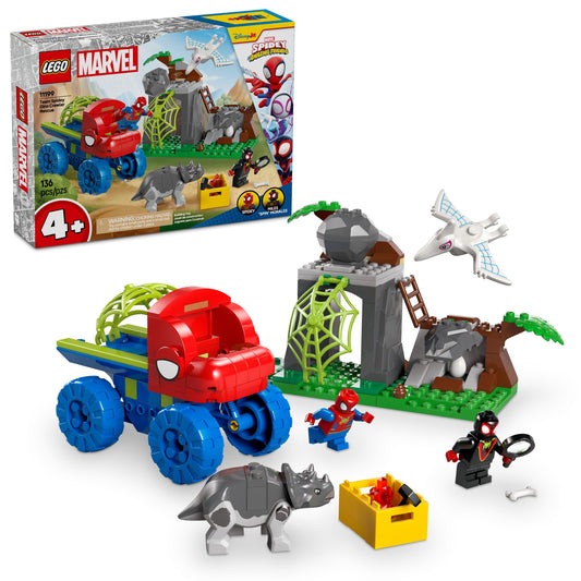 LEGO Marvel Spidey Dino Crawler Rescue truck with web trap for kids' imaginative play