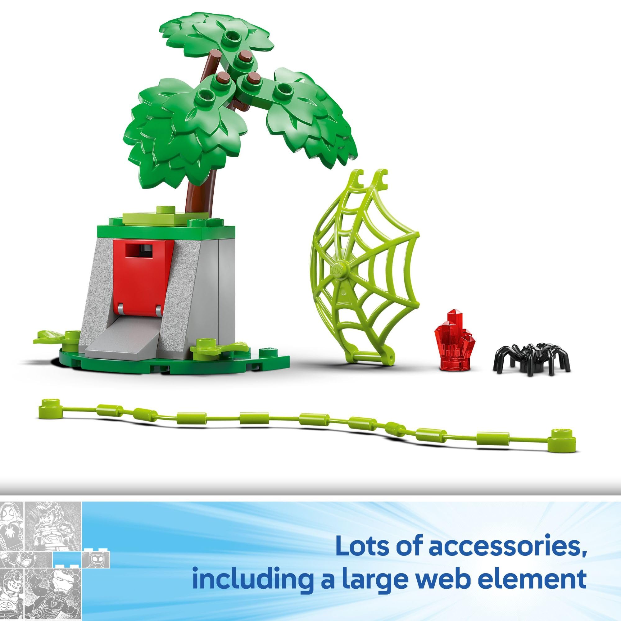 LEGO Marvel Spidey spider-web element enhances scene-building play