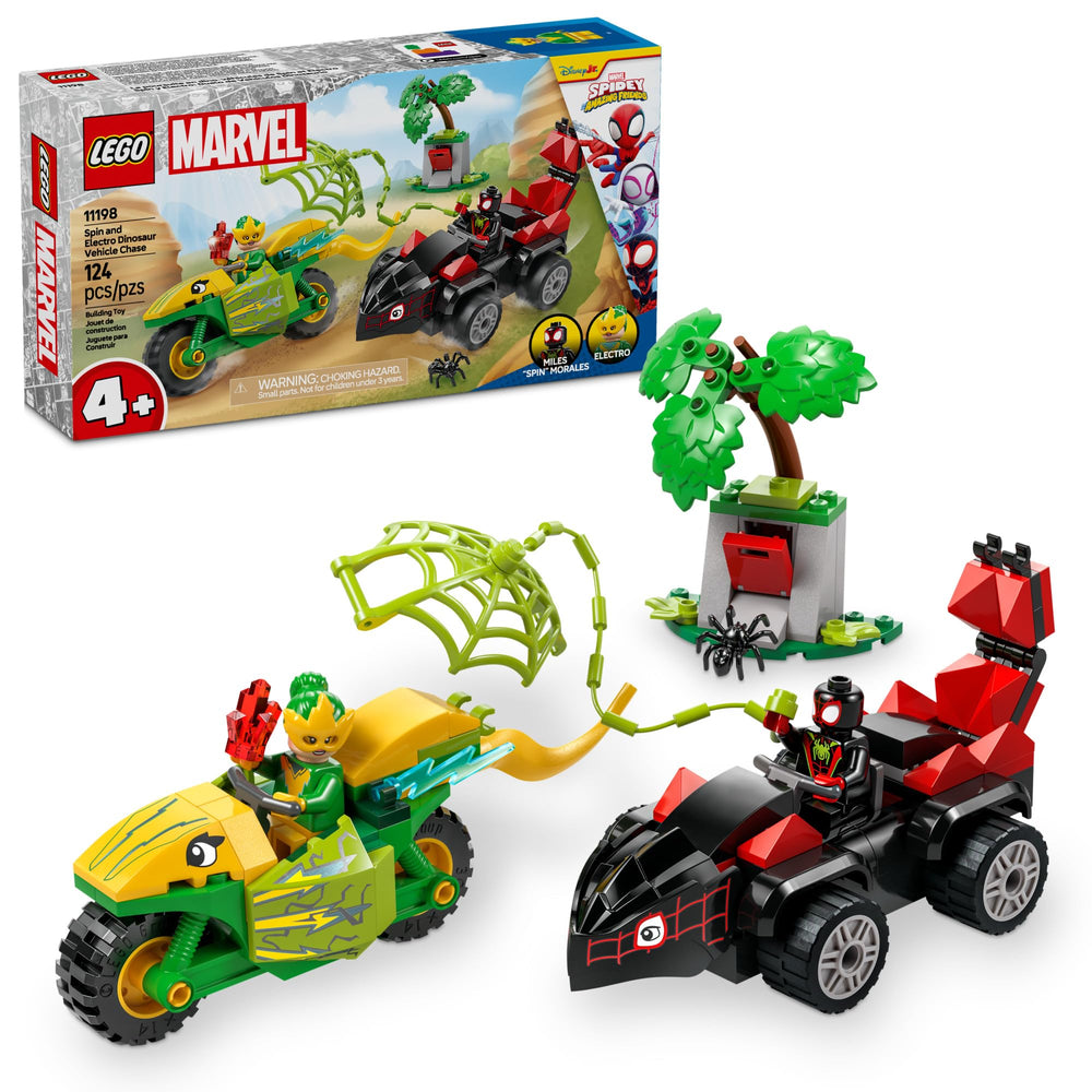 LEGO Marvel Spidey Spin dinosaur car for imaginative action-packed play