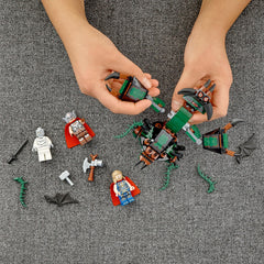 LEGO Marvel Thor Stormbreaker and battle-ready minifigure set for action play.