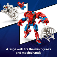 LEGO Marvel web trap action shows a flexible web for capturing figures.