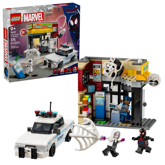 LEGO Marvel Spider-Verse Miles Morales minifigure for dynamic action play.