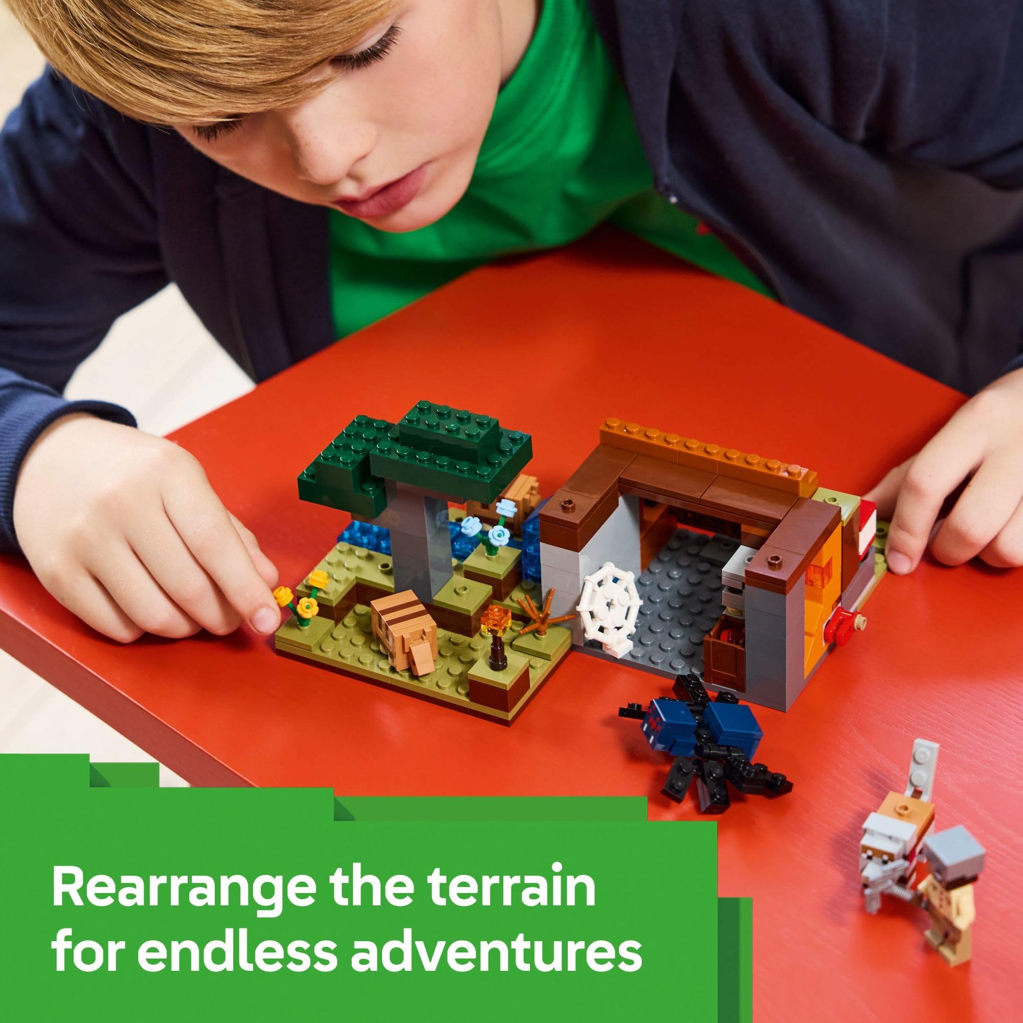 LEGO Minecraft Armadillo Mine Expedition wolf figure with armor crafting inspiration