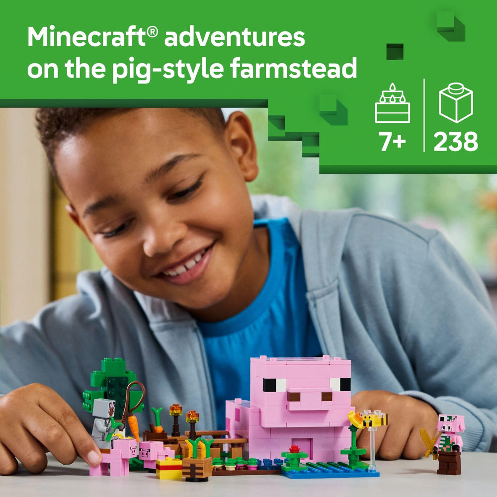 LEGO Minecraft Baby Pig House figures set for farm storytelling