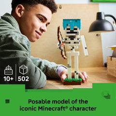 LEGO Minecraft bow and arrow close-up highlighting playable accessory benefit