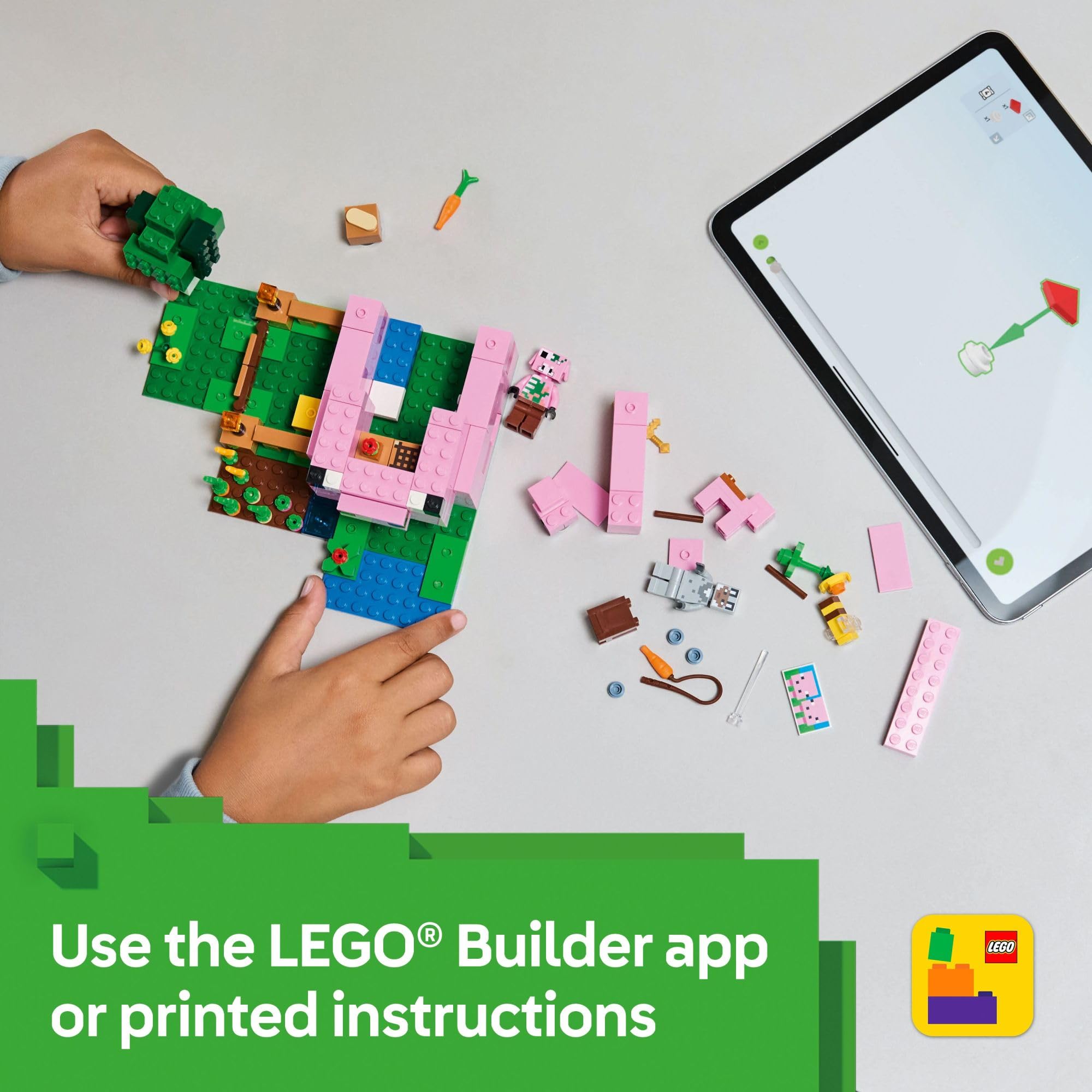 LEGO Builder App 3D view enhances exploring the Minecraft model