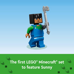 LEGO Minecraft Cherry Blossom Garden adult sniffer demonstrates sniffing-based play.