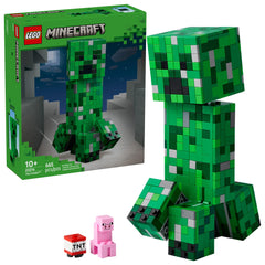 LEGO Minecraft Creeper figure poseable for dynamic play and desk display.