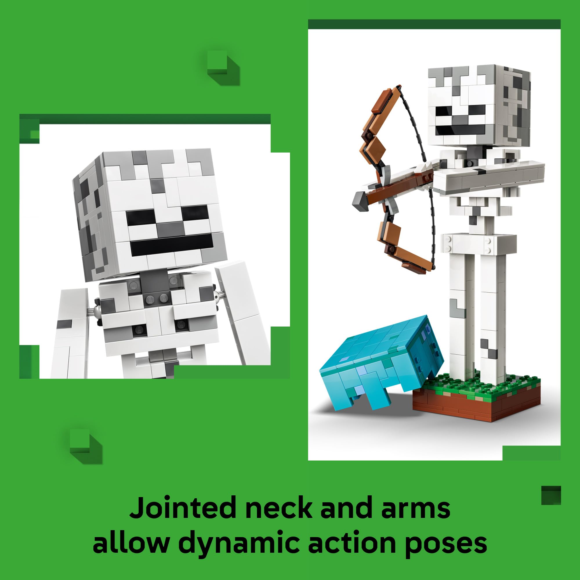 LEGO Minecraft diamond helmet detail showing removable accessory benefit