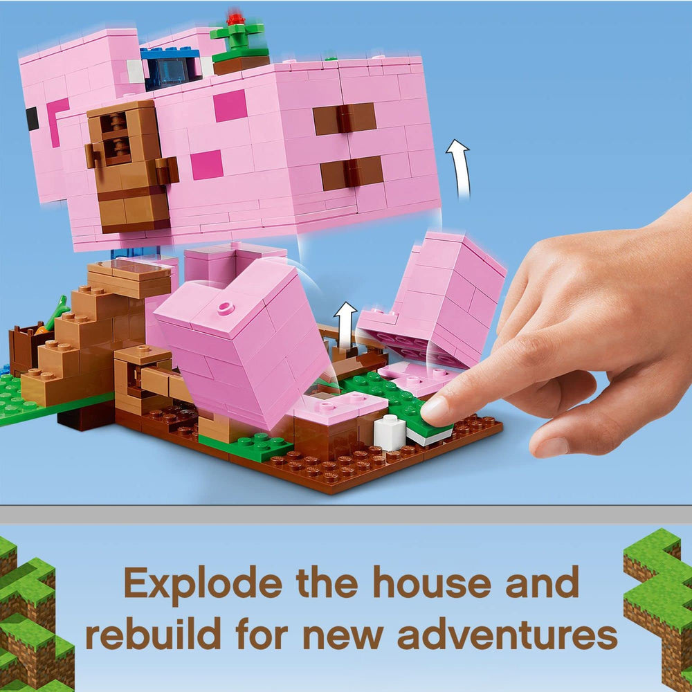 LEGO Minecraft explosion function lets kids recreate dynamic action moments.