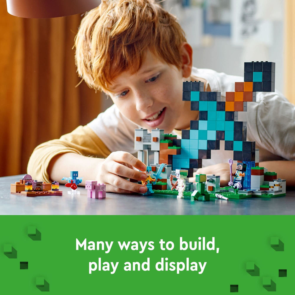 LEGO Minecraft Explosive Tower with lever, adds action to play sessions.