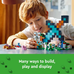 LEGO Minecraft Explosive Tower with lever, adds action to play sessions.