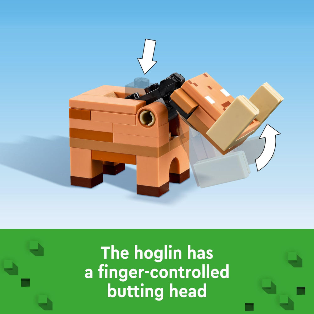 LEGO Minecraft hoglin head-butt action adds height to the battle