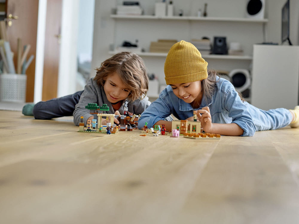 LEGO Minecraft Illager Raid crops field supports farming and trading play.
