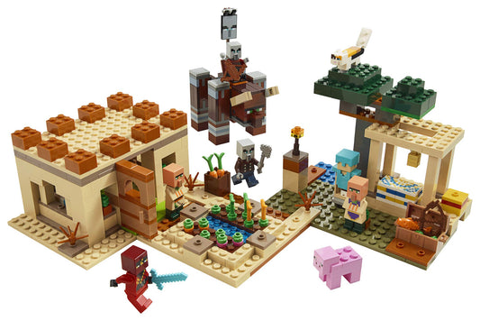 LEGO Minecraft Illager Raid trading post with Kai enables rescue adventures.