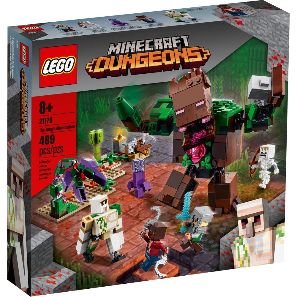 LEGO Minecraft Jungle Abomination 21176 legs and waist support dynamic display setups.