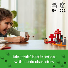 LEGO Minecraft Orc Warrior figure features a custom skin for dynamic Nether battles
