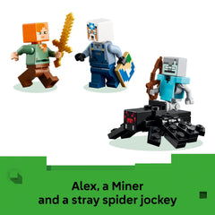 LEGO Minecraft creatures like ridable spider and polar bear enhance play variety.